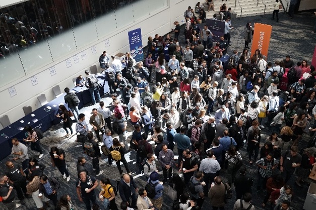 crowd stands for stress balls